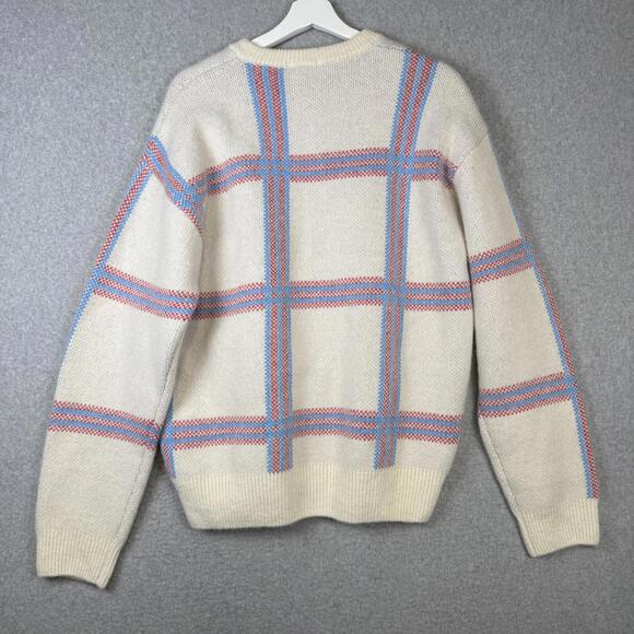 Lacoste Knit Men's Big Tartan Plaid Jacquard Crew Neck Sweater Unisex Medium - Picture 7 of 8